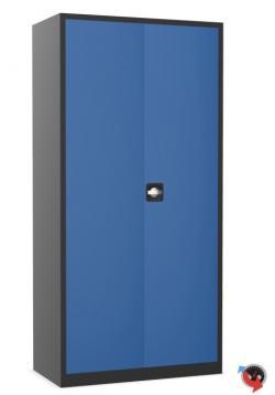 Stahl-Aktenschrank - Stahlschrank - 80 x 38 x 180 cm - korpus schwarz- Front blau- sofort lieferbar !